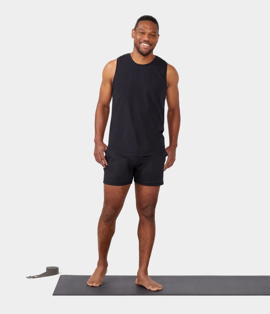 Black Men's Manduka ANYWHERE Shorts | 1785214