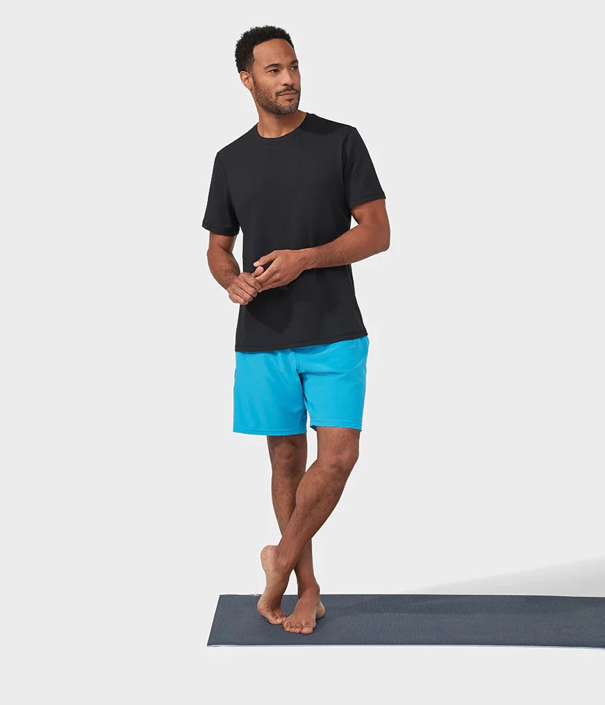 Black Men's Manduka REFINED T Shirts | 6261783